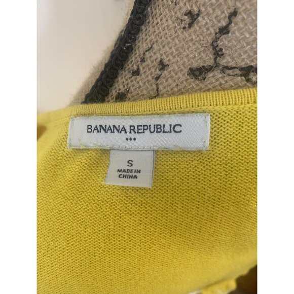 (B-37) short sleeves womens top banana republic size S yellow‎ - Picture 5 of 6